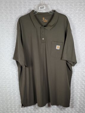 Carhartt Olive Green Short-Sleeve Pocket Polo Men's 3XL